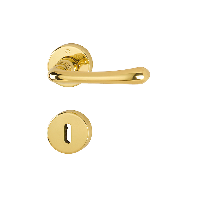 Hoppe 516667 Grt. con rosetta Lisboa M173/42K/42KS F71 ottone lucido 