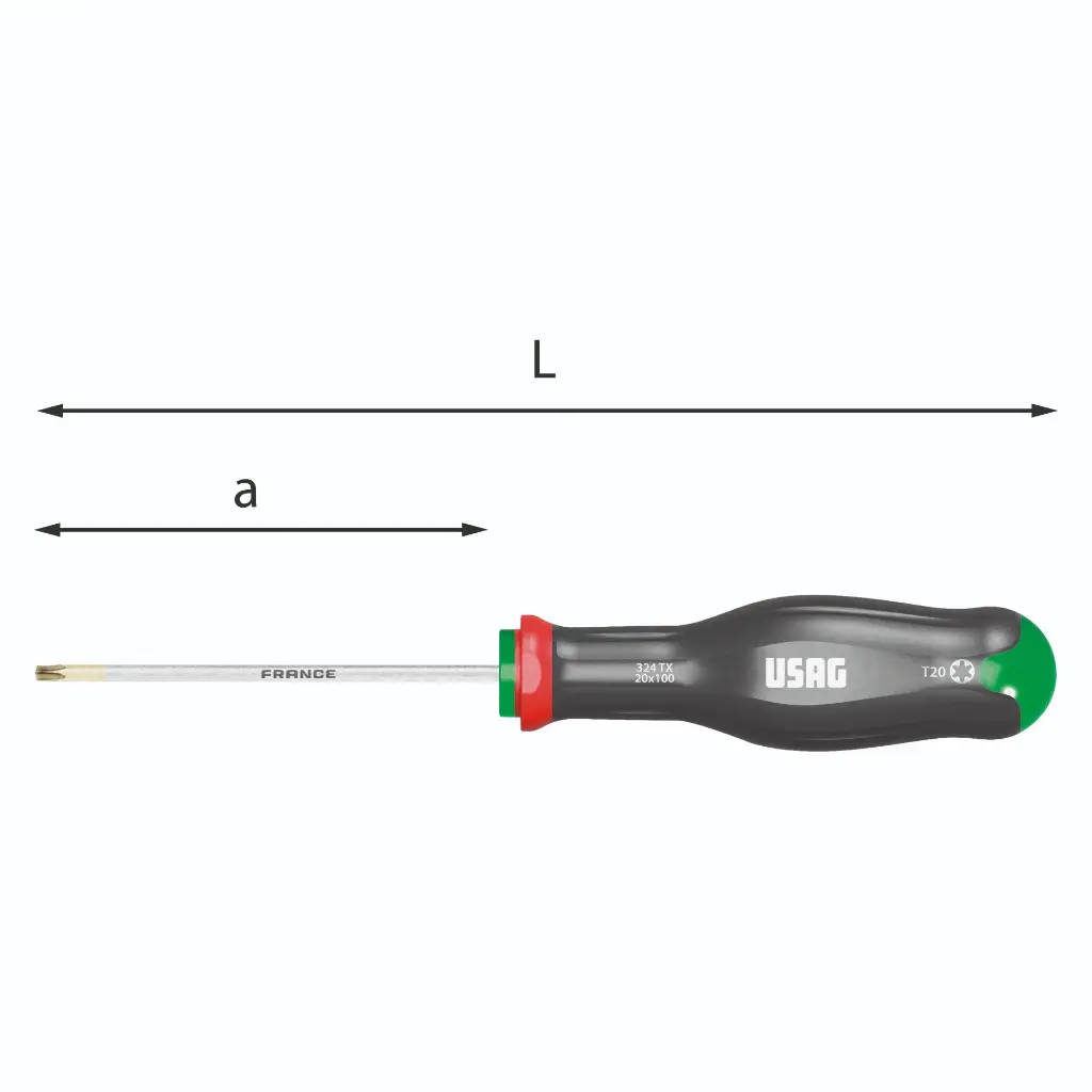 Usag U03240476 324TX Giravite Cacciavite Croce per Viti Torx T15x75 Lunghezza 184mm