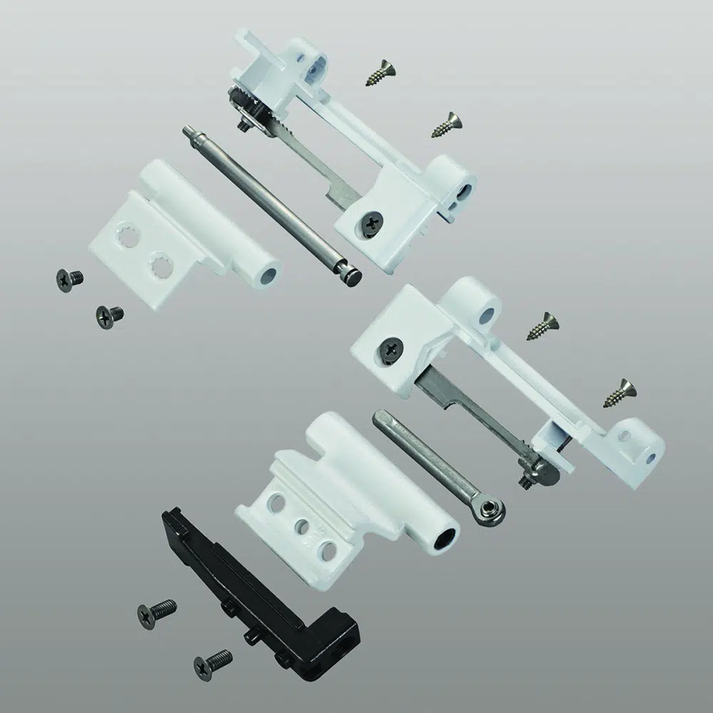 Savio 1246.705 Kit Cerniere da Agganciare per Ribantatre Profilo R40 Registrabili Finitura Verniciato Bianco