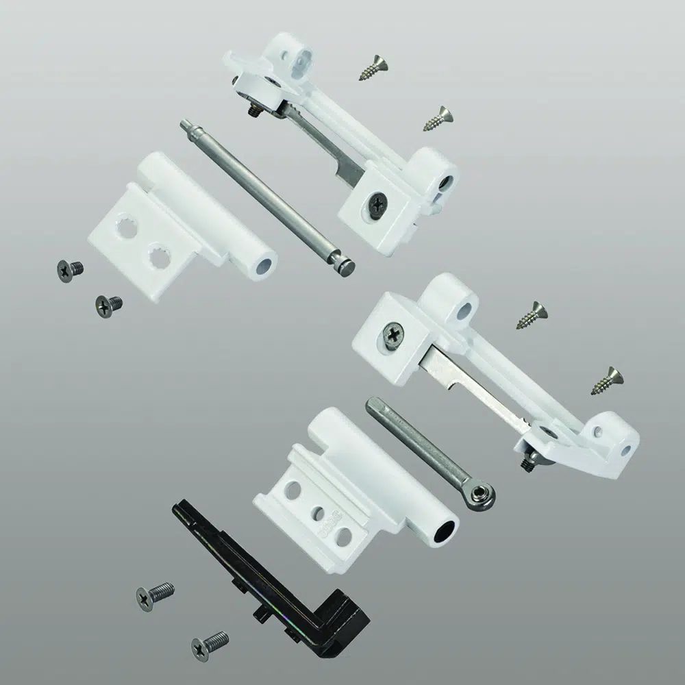 Savio 3150.705 Kit Cerniere da Agganciare per Ribantatre 150 Profilo CU Registrabili Finitura Verniciato Bianco