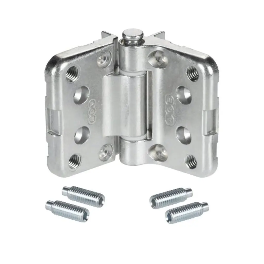 AGB A494030604 Cerniera MAXI per Finestre a 3 e 4 Ante Simmetrica Altezza 60mm Larghezza 84mm Completa di 4 Spine Fissaggio Zama Finitura Zinco