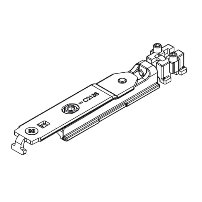 Giesse 04728000 Braccio Futura 3D 130 per Anta Secondaria Profilo CU Portata 130Kg Acciaio e Zama Finitura Silver
