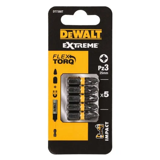 DeWalt DT7388T-QZ Blister 5 Inserti Impact Torsion Pozidriv PZ3 da 25mm