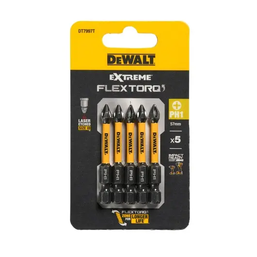 DeWalt DT7997T-QZ Blister 5 Inserti Impact Torsion Philips PH1 da 57mm