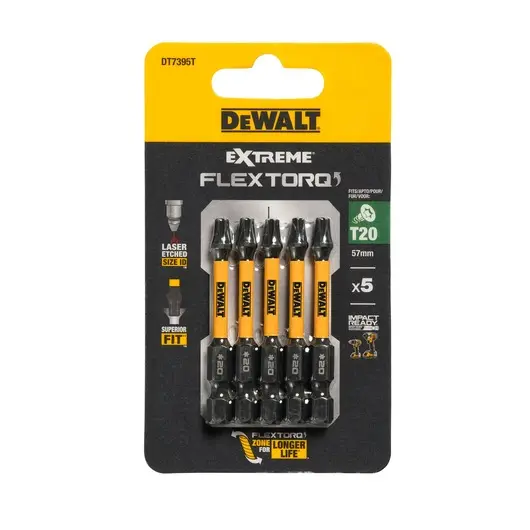 DeWalt DT7395T-QZ Set 5 Inserti Pozidriv 50mm Impact Torsion T20