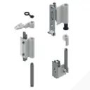 Giesse 04711411 Kit Cerniere Futura 3D 130 per Anta Ribalta Profilo CU Alluminio e Zama Finitura Bianco Opaco