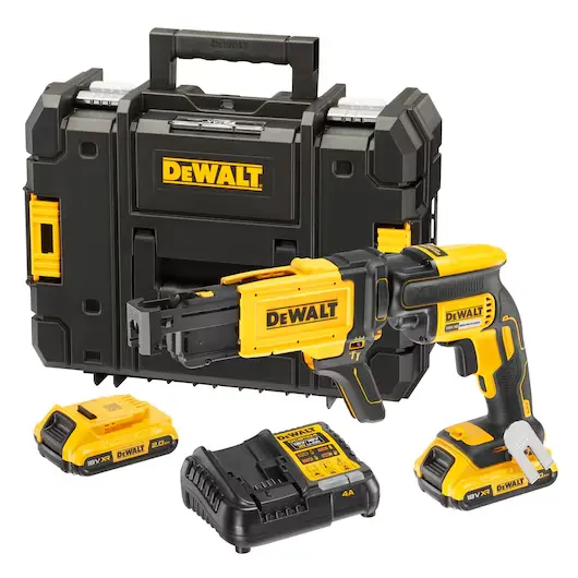 DeWalt DCF620D2K-QW Avvitatore Cartongesso Con Caricamento Viti XR 18V 2 Batterie 2Ah + Caricabatterie + Valigia T-Stak
