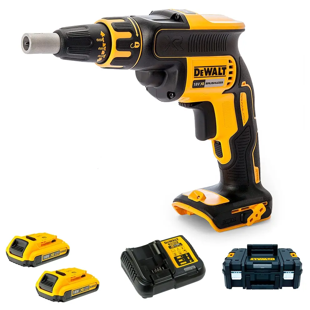 DeWalt DCF620D2-QW Avvitatore Cartongesso Brushless XR 18V 2 Batterie 2Ah + Caricabatterie + Valigia T-Stak