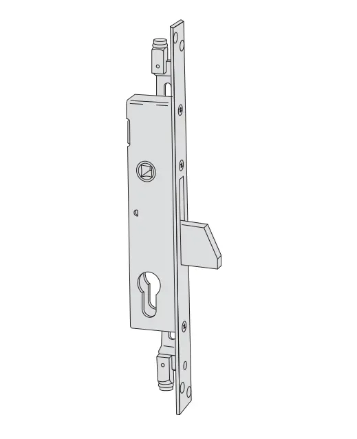Cisa 46800350RB Serratura da Infilare a Cilindro per Persiane E35 F. 25mm con quadro Maniglia Passante