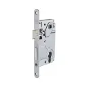 AGB B010255034 Serratura Centro Yale Incasso per Porta da Interni Entrata 50mm Interasse 85mm Bordo Tondo 196x18mm Acciaio Finitura Cromato Opaco