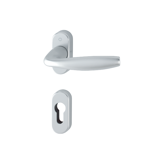 Hoppe 3429161 Grt. con rosetta Newyor 1810/30P/30PS F1 alluminio aspetto argento 