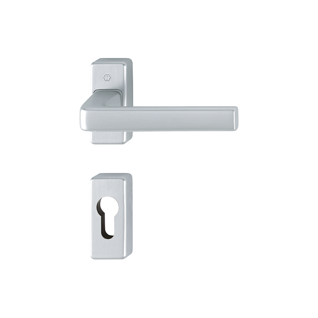 Hoppe 3665614 Grt. con rosetta Dublin 1124/35P/35PS F94-1 alluminio aspetto cromo satinato 