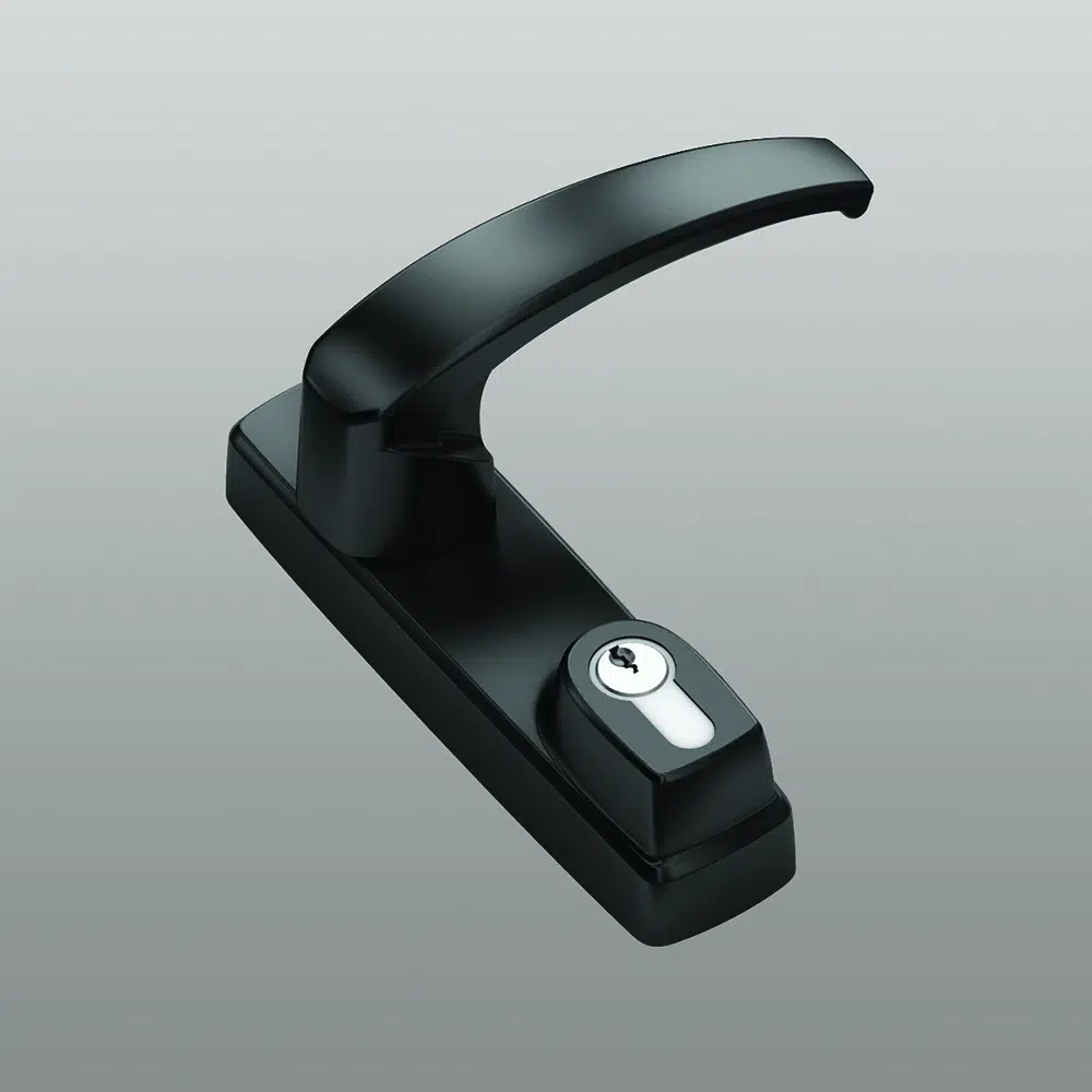 [074579] Savio 6010.875 Comando Esterno Maniglia in Folle per Antipanico Brunelleschi e Juvarra con Cilindro Europeo di Sicurezza Finitura Nero Antibatterico