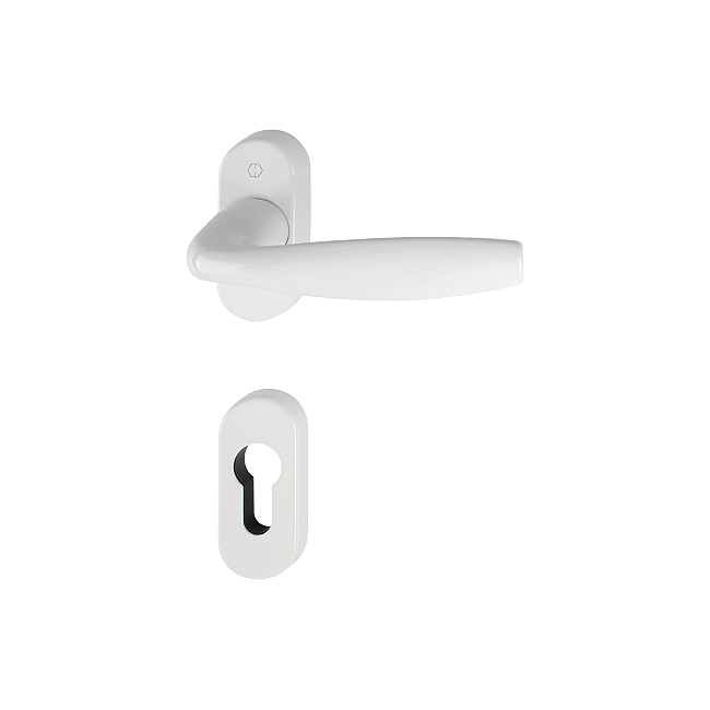 Hoppe 3497163 Grt. con rosetta Newyor 1810/30P/30PS F9010 bianco 