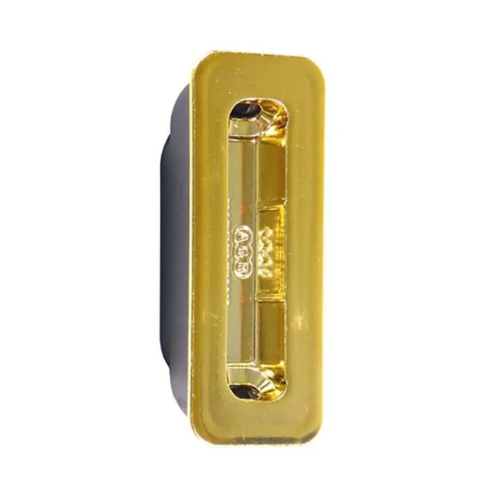 AGB B024022803 Incontro Minimal Plus XT per Telaio Porta in Legno con Magnete Dimensione 64x25mm Bordo Tondo Nylon Finitura Ottonato Verniciato