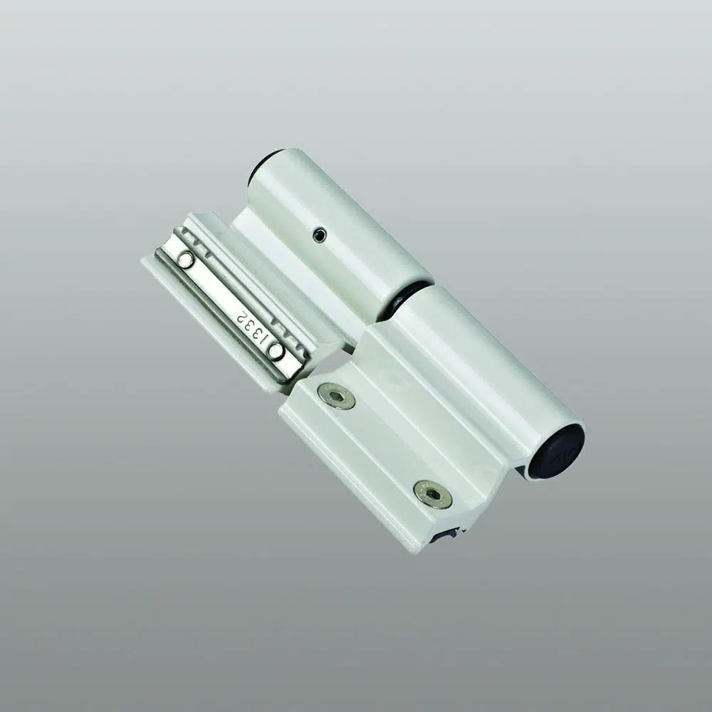 Savio 1124.51 Summa Cerniera Registrabile 2 Ali per Profilo R40 Terza Anta Centro di Rotazione 15mm Portata 100-120Kg Finitura Argento Anodizzato