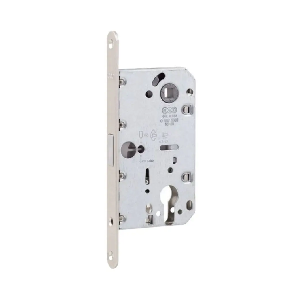 AGB B061035034 Serratura Polaris 2XT Yale Incasso per Porta da Interni Entrata 50mm Interasse 85mm Bordo Tondo 196x18mm Acciaio Finitura Cromato Opaco