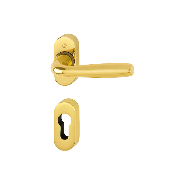 Hoppe 3803431 Grt. con rosetta Maribo 1766/23P/23PS F271 alluminio colore oro lucido 