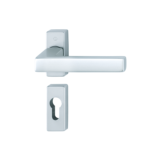 Hoppe 10733005 Grt. con rosetta Toulon 1737/844P/844PS F1 alluminio aspetto argento 