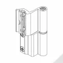 GIESSE 00128411U Cerniera Flash Base per Finestra Profilo Erre 40 Altezza 93mm Portata 75-85Kg Alluminio Finitura Bianco Opaco