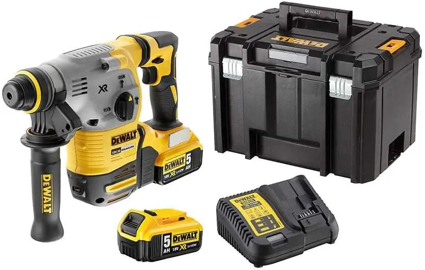 DeWalt DCH283P2-QW Trapano Percussione Tassellatore SDS Plus XR 18V Con 2 Batterie 5Ah + Caricabatterie + Valigia