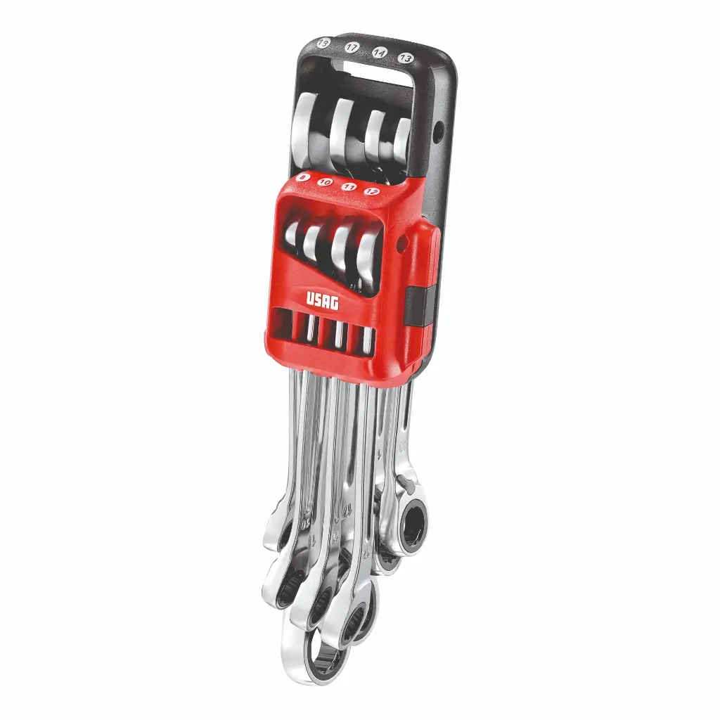 Usag U02856058 285KA/DS8 Set 8 Chiavi Combinate a Cricchetto con Anello di Tenuta