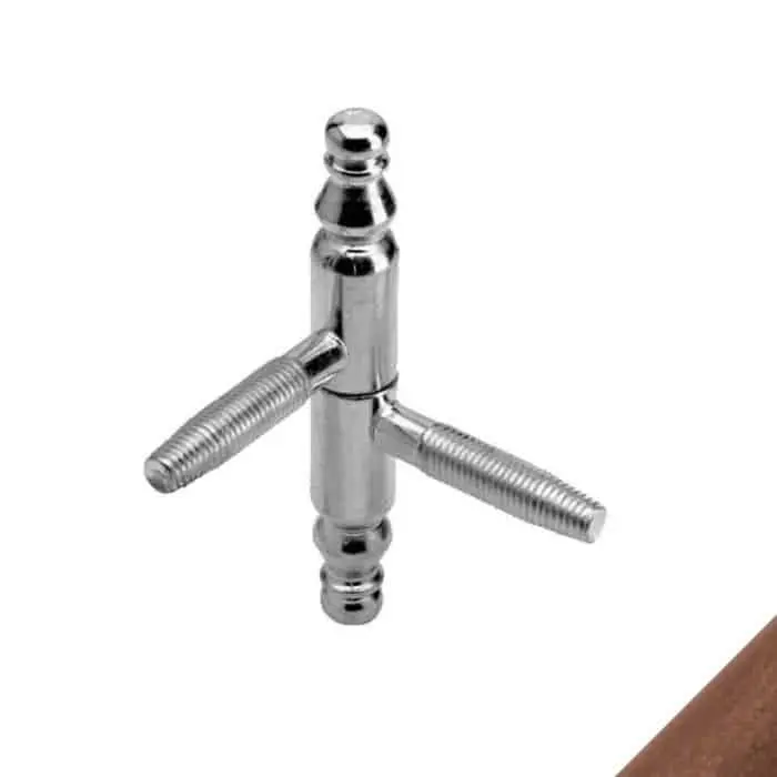 AGB E001320902 Cerniera 132 Barocco per Legno con 2 Gambi Dimensioni 9x60mm Colore Bronzato Materiale Acciaio