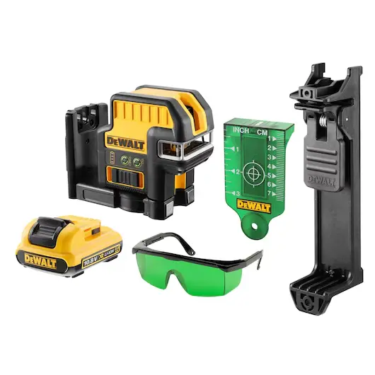 DeWalt DCE0825D1G-QW Tracciatore Livella Laser Classe-2 Fino a 5 Punti Croce Raggio Verde Proiezione 45 Metri