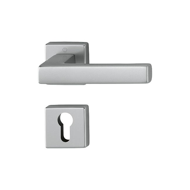 Hoppe 10732900 Grt. con rosetta Toulon 1737/843K/843KS F9 alluminio aspetto titanio 
