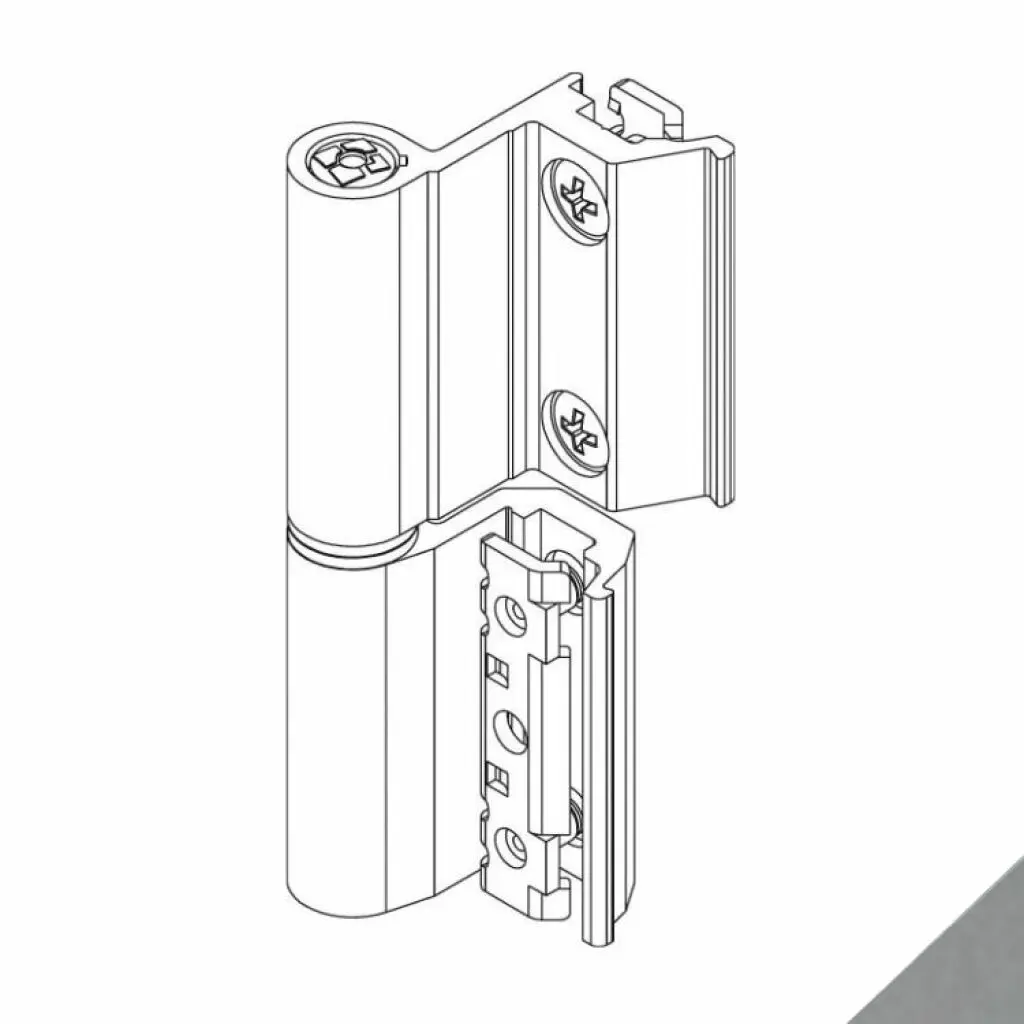 Giesse 00144376N Cerniera Flash Base per Terza Anta Altezza 93mm Portata 75-85Kg Alluminio Finitura Argento Verniciato