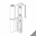 Giesse 00144376N Cerniera Flash Base per Terza Anta Altezza 93mm Portata 75-85Kg Alluminio Finitura Argento Verniciato