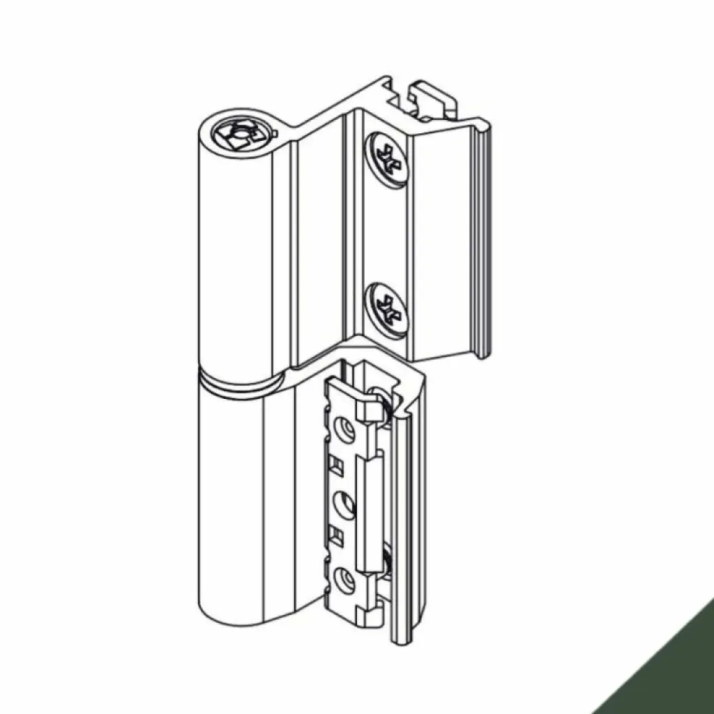Giesse 00120480U Cerniera Flash Base per Finestra Profilo CU Domal Reversibile Altezza 93mm Portata 75-85Kg Alluminio Finitura Verde Ral 6005
