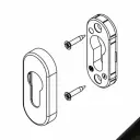 Giesse 0243050001 Bocchetta Ovale Foro Yale per Porta Dimensione 61,5x31x10mm Alluminio Finitura Nero