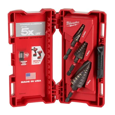Milwaukee 48899266 Frese a Gradino Shockwave ShW 3 Pezzi