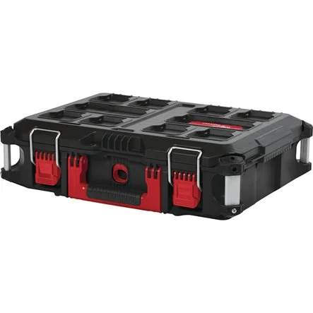 Milwaukee 4932464080 Cassetta Portautensili PackOut Box Impilabile 165x561x411 con Divisori Estraibili