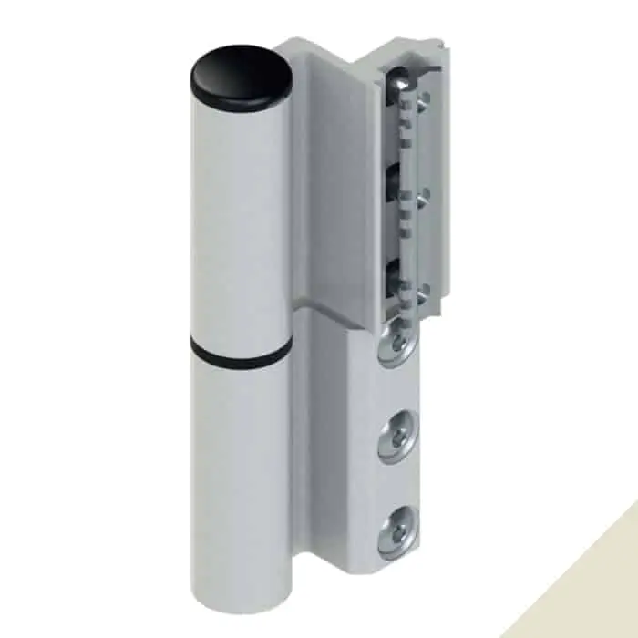 Giesse 00682430 Cerniera Celera per Serramento Profilo Erre 40 Registrabile Altezza 135,5mm Portata 100-120Kg Alluminio Finitura Perla