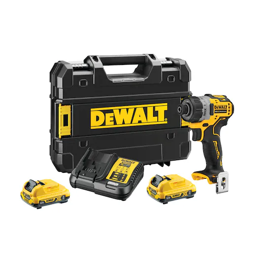 DeWalt DCF601D2-QW Trapano Avvitatore Compatto Attacco 1/4" XR 12V Con 2 Batterie 2Ah + Caricabatterie + Valigia T-Stak