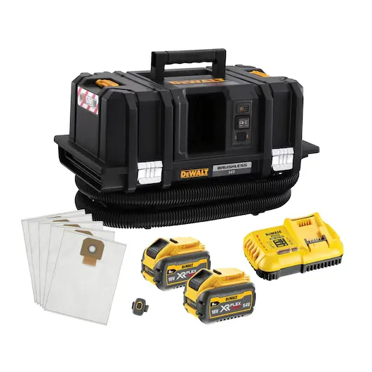 DeWalt DCV586MT2-QW Aspiratore Solidi e Liquidi XR FlexVolt 2,5MT da 15 Litri 54V Con 2 Batterie 6Ah + Caricabatterie