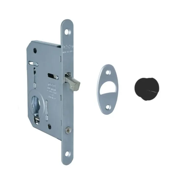 AGB B089225034 Serratura Scivola Tre Foro Cilindro Frontale 16mm Entrata 50mm Colore Cromato Opaco