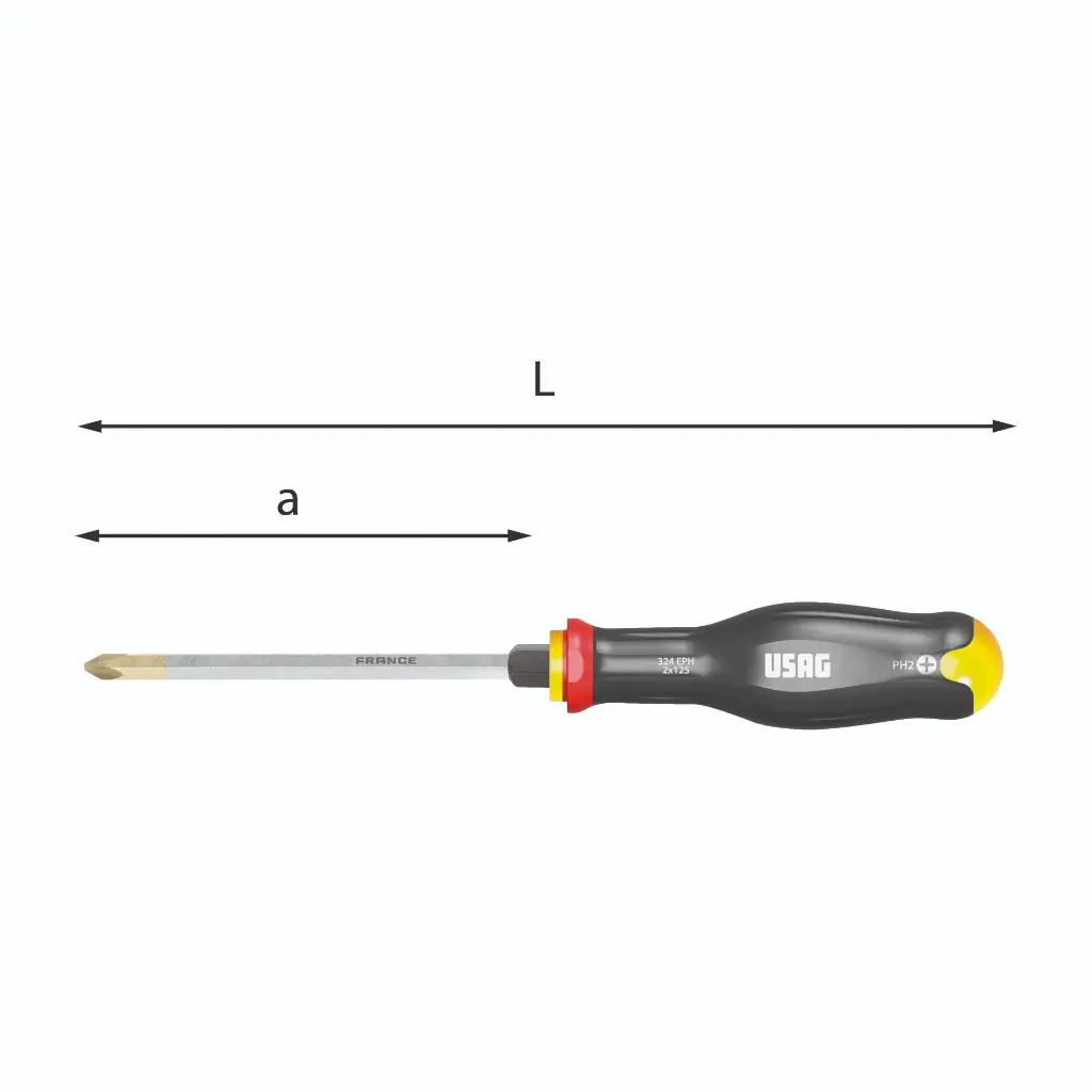 Usag U03240510 324EPH Giravite Cacciavite per Viti con Impronta a Croce Phillips