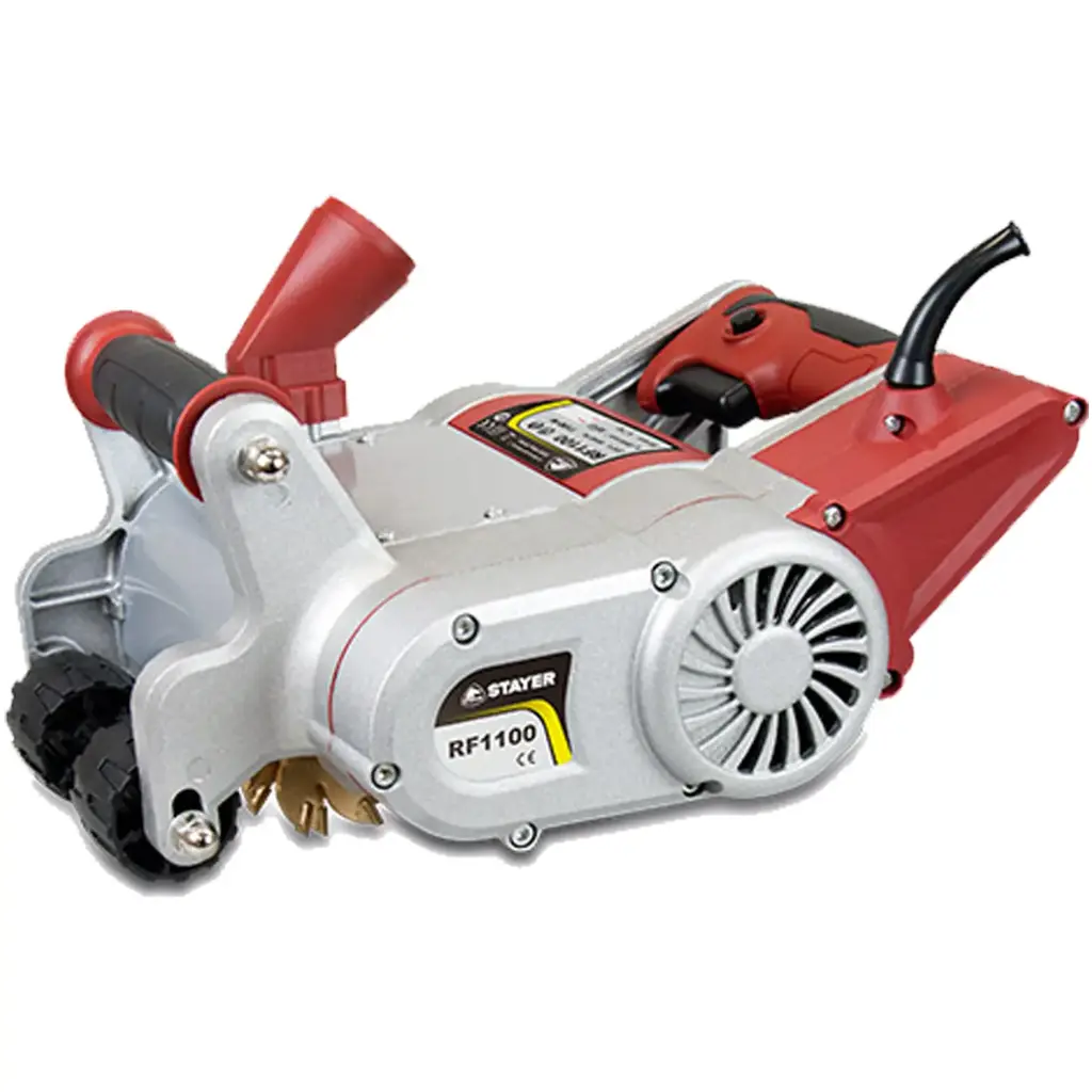 Stayer 8070235 Fresatrice Scanalatore per Muro Elettrica 1100W 1600rpm Lama Ø78mm Larghezza Taglio 25mm RF 1100 K