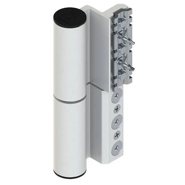 Giesse 00701410 Cerniera Fulcra per Serramento Profilo Erre 40 Registrabile Altezza 142mm Portata 120-150Kg Alluminio Finitura Bianco