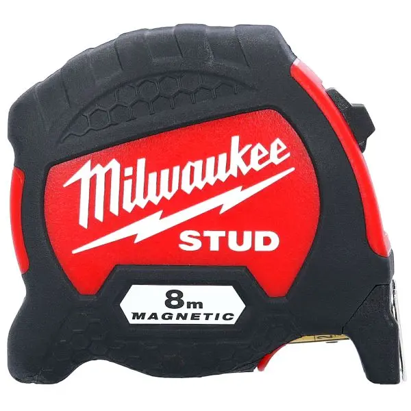Milwaukee 4932471627 Flessometro Metro Magnetico Serie Stud 8 Metri Larghezza 33mm