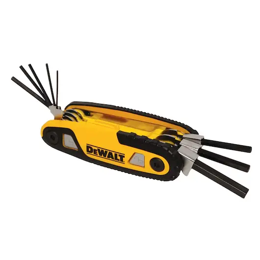 DeWalt DWHT0-70263 Set 8 Chiavi Esagonali Maschio Pieghevoli a Bloccaggio Tascabile