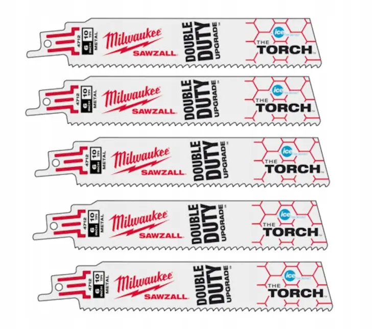 [092784] Milwaukee 48004712 Set Lame Taglio SD per Demolizione Torch Metallo 150mm 5 Pezzi