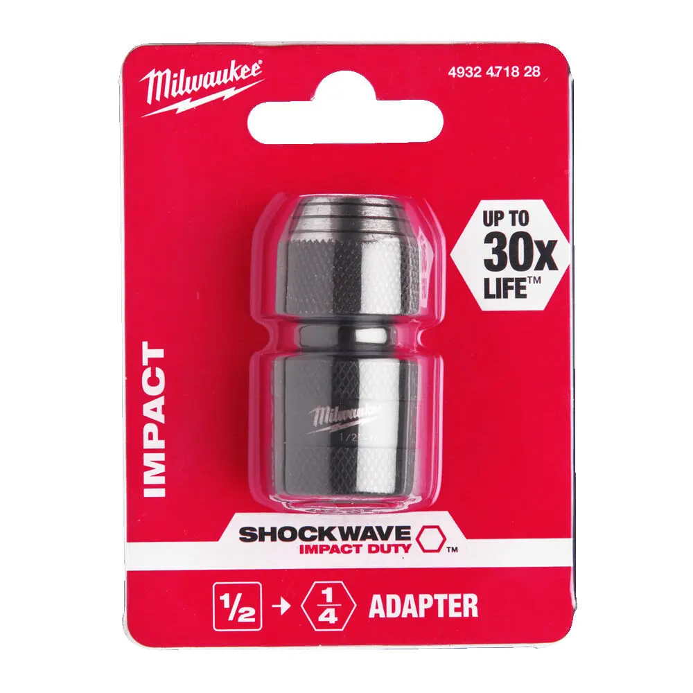 [093363] Milwaukee 4932471828 Adattatore per Inserti da 1/2 Quadrato a 1/4 50mm
