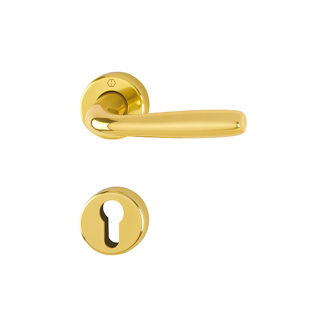 Hoppe 11842635 Grt. con rosetta Maribo 1766/88K/88KS F271 alluminio colore oro lucido 
