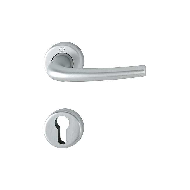 Hoppe 11842477 Grt. con rosetta Seattl 168L/88K/88KS F94-1 alluminio aspetto cromo satinato 