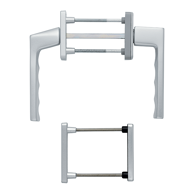 Hoppe 11669093 Set per porta balcone Toulon 0737FA-1/51N/U34/0737/51NS/51PNS F1 alluminio aspetto argento 