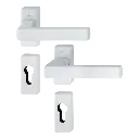Hoppe 11668970 Grt. con rosetta Toulon 1737FA-1/844P/844PS/1737 F9016 bianco traffico 